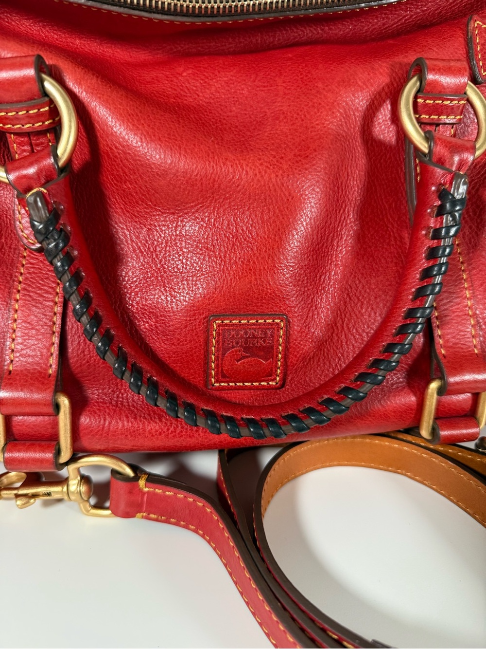 Dooney & Bourke Florentine Leather Satchel – Red - Picture 5 of 16